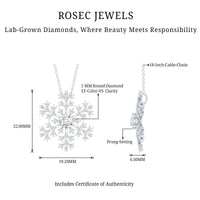 Lab Grown Diamond Snowflake Winter Necklace