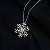 Lab Grown Diamond Snowflake Winter Necklace