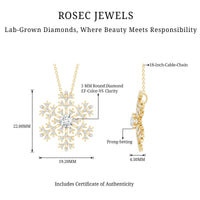 Lab Grown Diamond Snowflake Winter Necklace