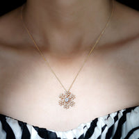 Lab Grown Diamond Snowflake Winter Necklace