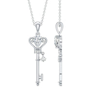 Certified Lab 5X7 MM Pear Shaped Diamond Key Pendant