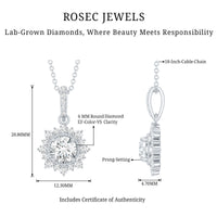 Certified Lab Grown Diamond Wedding Necklace With Chain