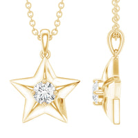 Certified Lab Grown Diamond Star Pendant Necklace For Her