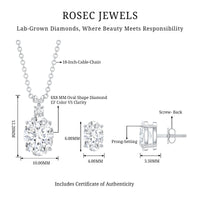 Certified Oval Shaped Lab Grown Diamond Bridal Jewelry Set