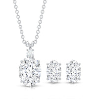 Certified Oval Shaped Lab Grown Diamond Bridal Jewelry Set