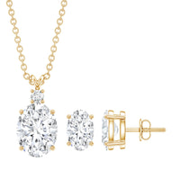 Certified Oval Shaped Lab Grown Diamond Bridal Jewelry Set