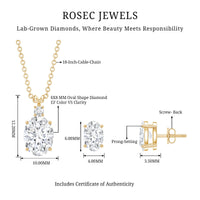Certified Oval Shaped Lab Grown Diamond Bridal Jewelry Set