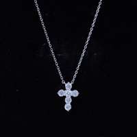 Lab Grown Diamond Religious Cross Pendant Necklace