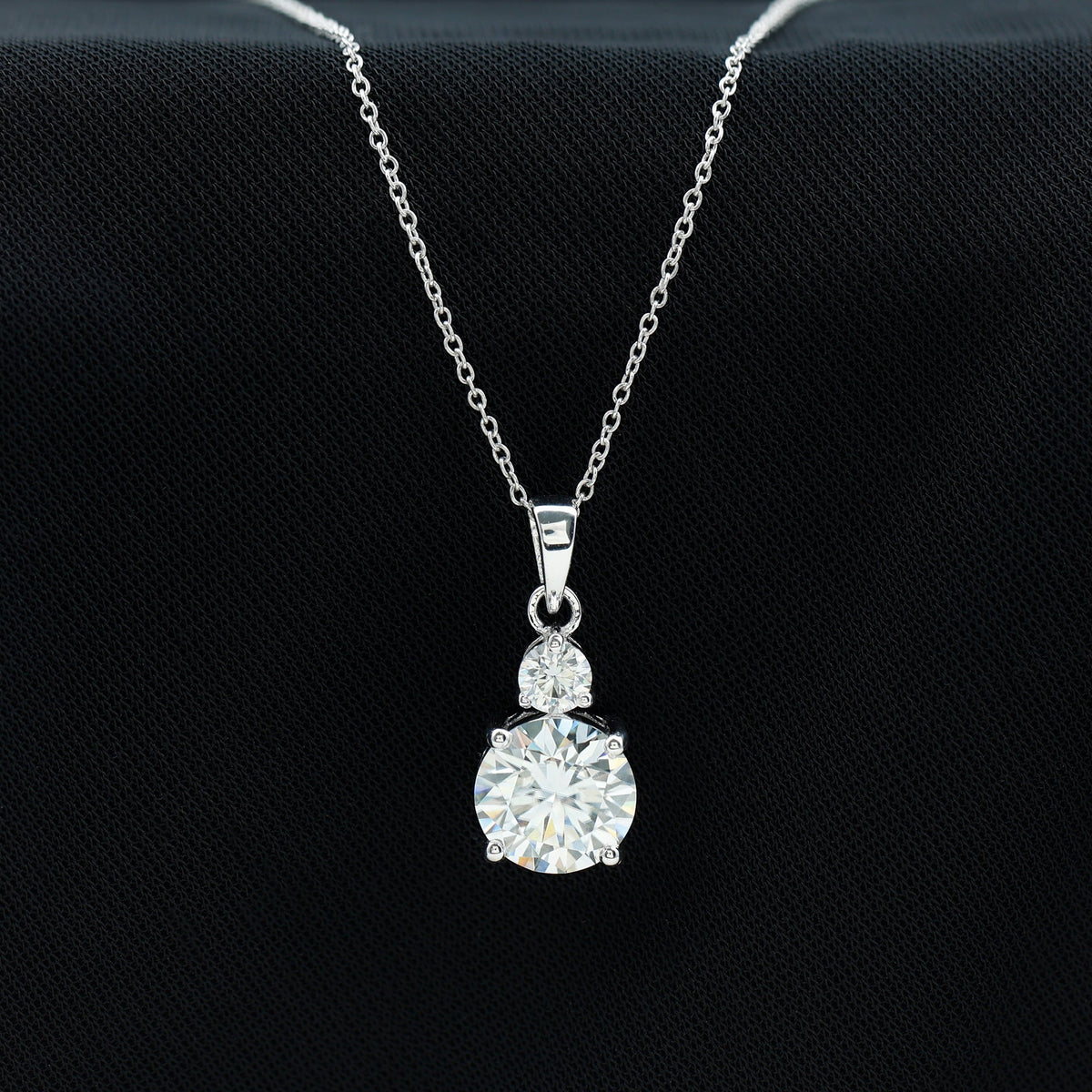 Certified Lab Grown Diamond 2 Stone Necklace For Women