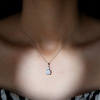 Certified Lab Grown Diamond 2 Stone Necklace For Women