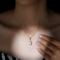 Certified Lab Grown Diamond 2 Stone Necklace For Women