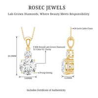 Certified Lab Grown Diamond 2 Stone Necklace For Women
