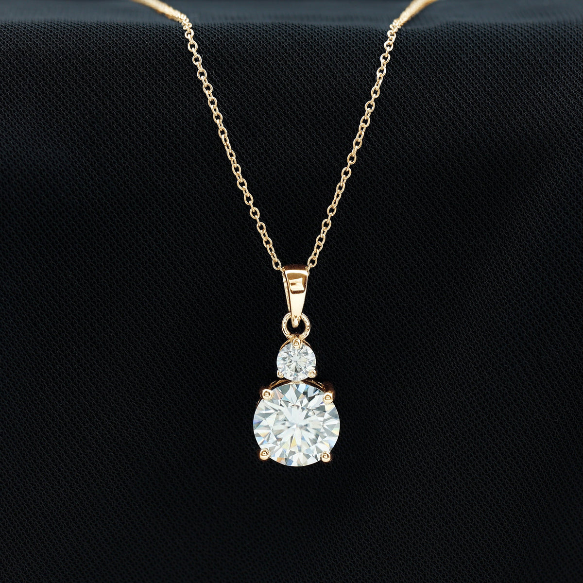 Certified Lab Grown Diamond 2 Stone Necklace For Women