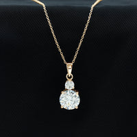 Certified Lab Grown Diamond 2 Stone Necklace For Women