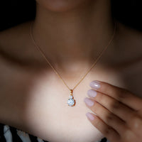 Certified Lab Grown Diamond 2 Stone Necklace For Women