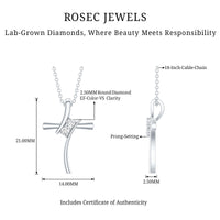 0.14 CT Lab Grown Diamond Cross Necklace (Hidden Bail)