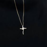 0.14 CT Lab Grown Diamond Cross Necklace (Hidden Bail)