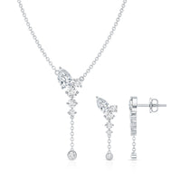Certified Lab Grown Diamond Designer Necklace and Earrings Set