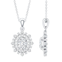 5X7MM Oval Lab Diamond Double Halo Bridal Pendant
