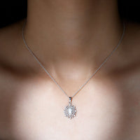 5X7MM Oval Lab Diamond Double Halo Bridal Pendant