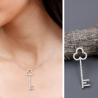 Certified Lab Grown Diamond Key Necklace For Women