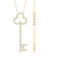 Certified Lab Grown Diamond Key Necklace For Women