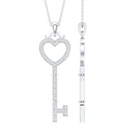 Lab Grown Diamond Key To My Heart Pendant Necklace