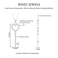 Lab Grown Diamond Key To My Heart Pendant Necklace