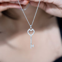 Lab Grown Diamond Key To My Heart Pendant Necklace