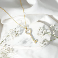 Lab Grown Diamond Key To My Heart Pendant Necklace