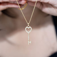 Lab Grown Diamond Key To My Heart Pendant Necklace