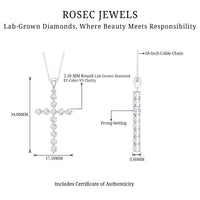 Certified Lab Grown Diamond Christian Cross Pendant