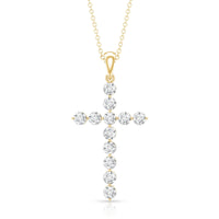 Certified Lab Grown Diamond Christian Cross Pendant