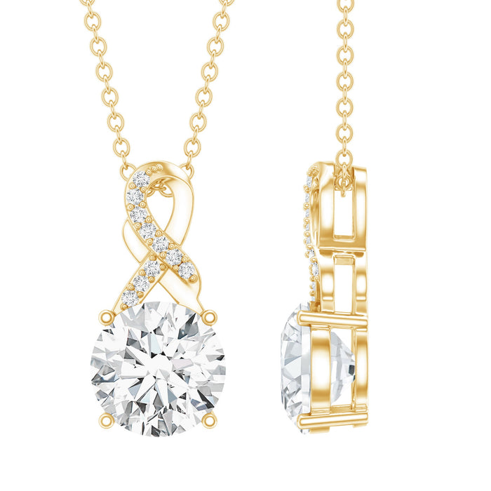 Lab-grown diamond infinity pendant necklace with 2 carats, featuring a sparkling design from Rosec Jewels.