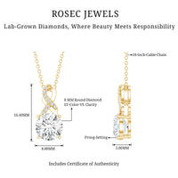 2 Carat Lab Grown Diamond Infinity Pendant Necklace
