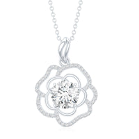 2 Carat Lab Grown Diamond Flower Pendant Necklace