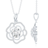 2 Carat Lab Grown Diamond Flower Pendant Necklace