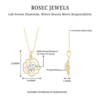 2 Carat Lab Grown Diamond Flower Pendant Necklace