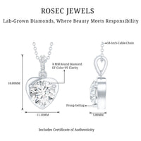 2 Carat Lab Grown Diamond Solitaire Heart Locket for Women