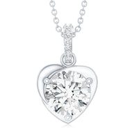 2 Carat Lab Grown Diamond Solitaire Heart Locket for Women