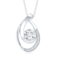 6 MM Round Lab Grown Diamond Teardrop Necklace for Women