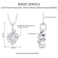 2 Carat Lab Grown Diamond Heart Solitaire Necklace