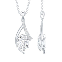 6X8 MM Oval Lab Grown Diamond Solitaire Necklace