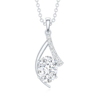 6X8 MM Oval Lab Grown Diamond Solitaire Necklace