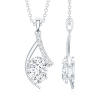 6X8 MM Oval Lab Grown Diamond Solitaire Necklace