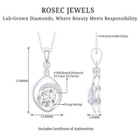 Lab Grown Diamond 2 Carat Solitaire Necklace