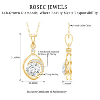 Lab Grown Diamond 2 Carat Solitaire Necklace