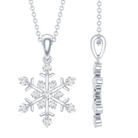 Lab Grown Diamond Christmas Snowflake Necklace