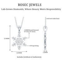Lab Grown Diamond Christmas Snowflake Necklace