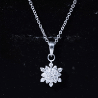 Certified Lab Grown Diamond Snowflake Necklace For Women